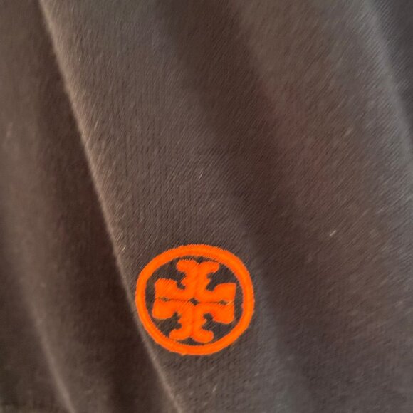 Tory Burch Navy Sweater Orange Logo Embroidery - Picture 3 of 9